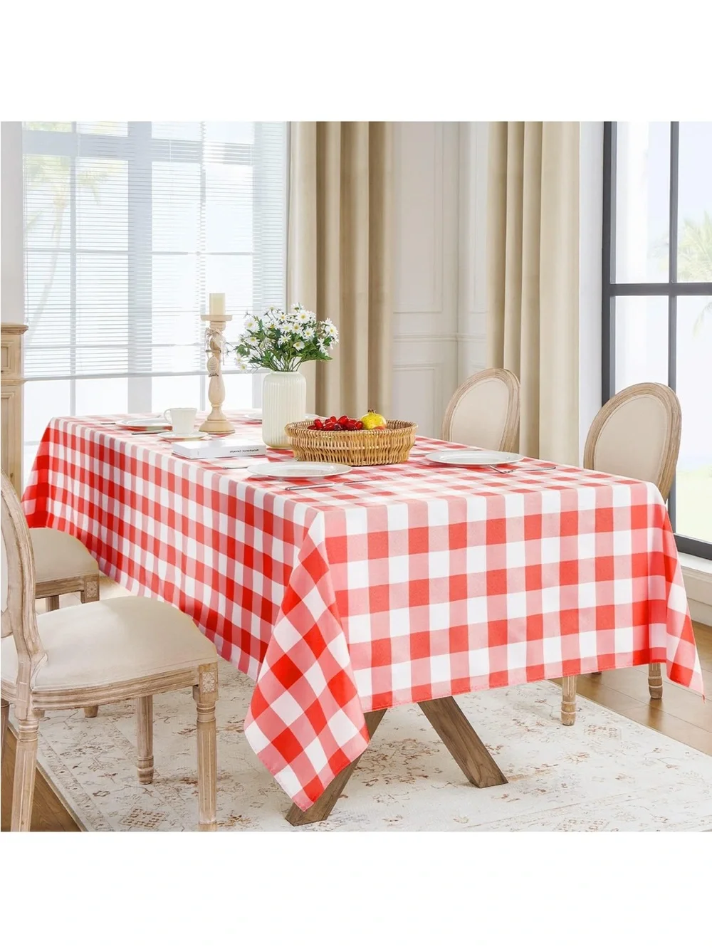 NEW Softalker Gingham Checkered Tablecloth Rectangle - Buffalo plaid